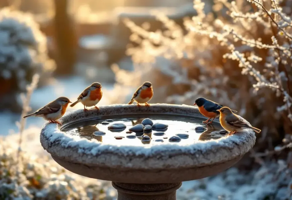 Ce geste de 30 secondes en plein hiver empêche ce point d’eau du jardin de geler et protège les oiseaux du jardin