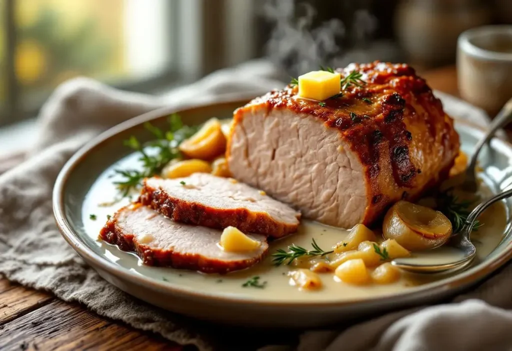 Ce rôti de porc cuit au lait est tellement fondant qu'on le savoure à la cuillère